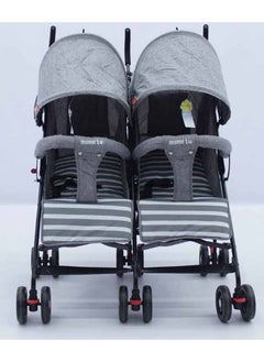 Generic Honeylevo Double Stroller Easy to Fold, Transport and Store (Gray) Twin Stroller  - Image 3
