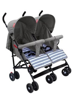 Generic Honeylevo Double Stroller Easy to Fold, Transport and Store (Gray) Twin Stroller  - Image 1