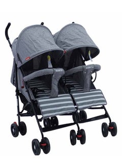Generic Honeylevo Double Stroller Easy to Fold, Transport and Store (Gray) Twin Stroller  - Image 4