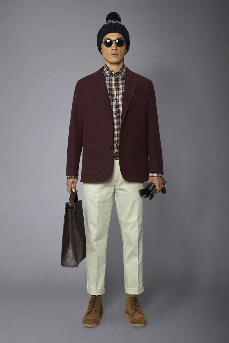 Men's single-breasted jacket - Bordeaux