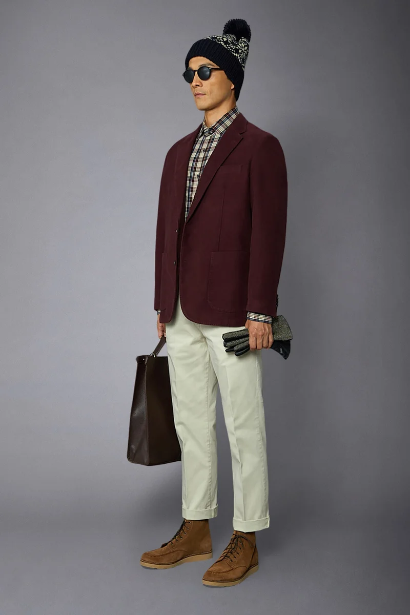دوبل غانغر Men's single-breasted jacket - Bordeaux