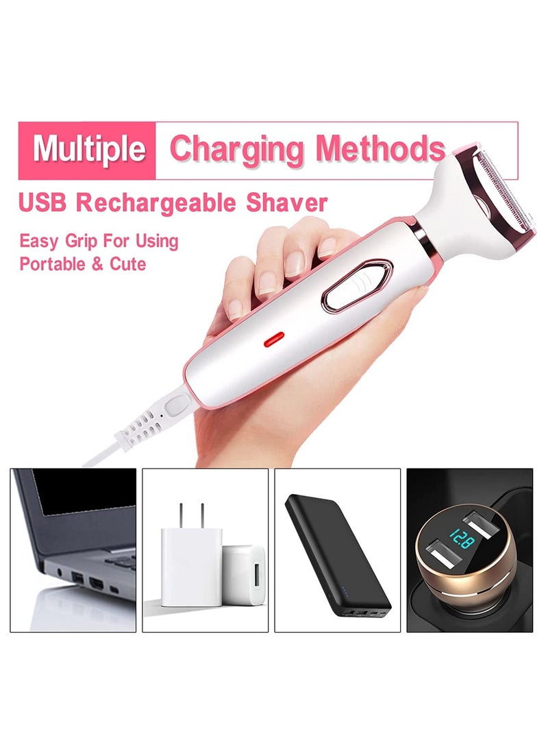 Generic - Electric Lady Shaver, Electric Razor for Women Shaving 4-in-1 Lady Shaver for Women Face, Legs and Underarm, Painless&Portable Bikini Trimmer Wet & Dry Hair Removal - Image 1