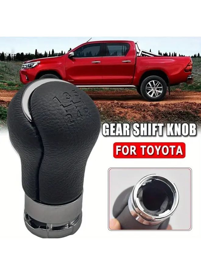 Black 6 Speed Shift Gear Knob For Hilux Revo 2015 2020 ABS Manual Shifter - Image 1
