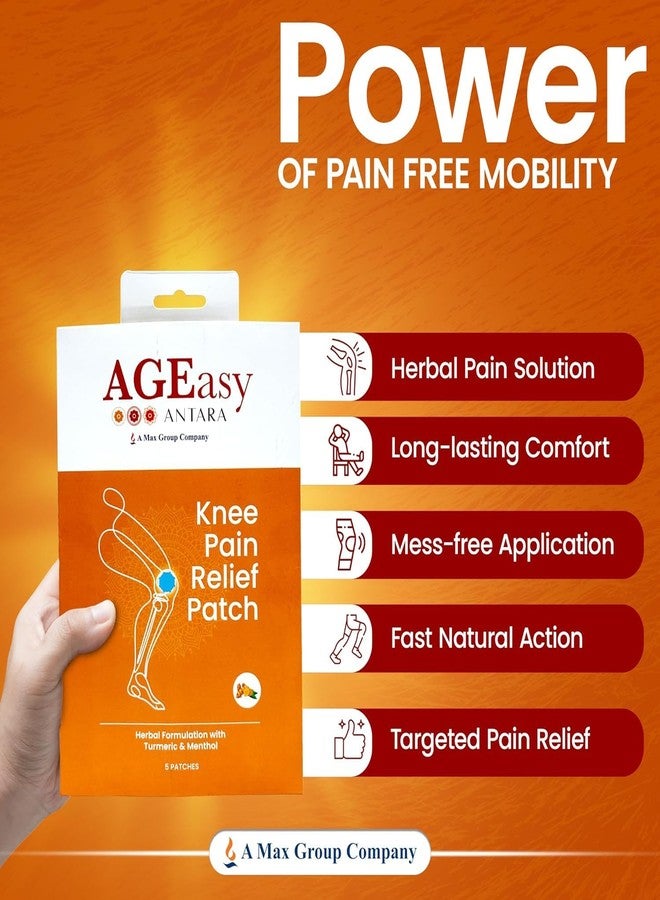 AGEasy (Max Group Comfort Knee Cap (XXL) with Pain Relief Patches (Pack of 5) | Knee Caps for Women and Men | Powerful & Fast-Acting Formula | Knee & Back Pain Relief Products (XX-Large, Pack of 5) - Image 3