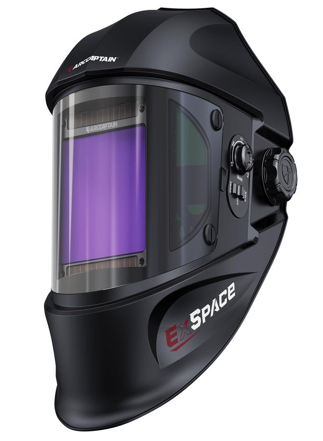 ARCCAPTAIN Auto Darkening Welding Helmet with Side View, 180° Panoramic View, 1/1/1/1 True Color Large Viewing Welding Hood with 4 Arc Sensor Solar Powered, Wide Shade 4/5-9/9-13 for TIG MIG ARC CUT - Image 1