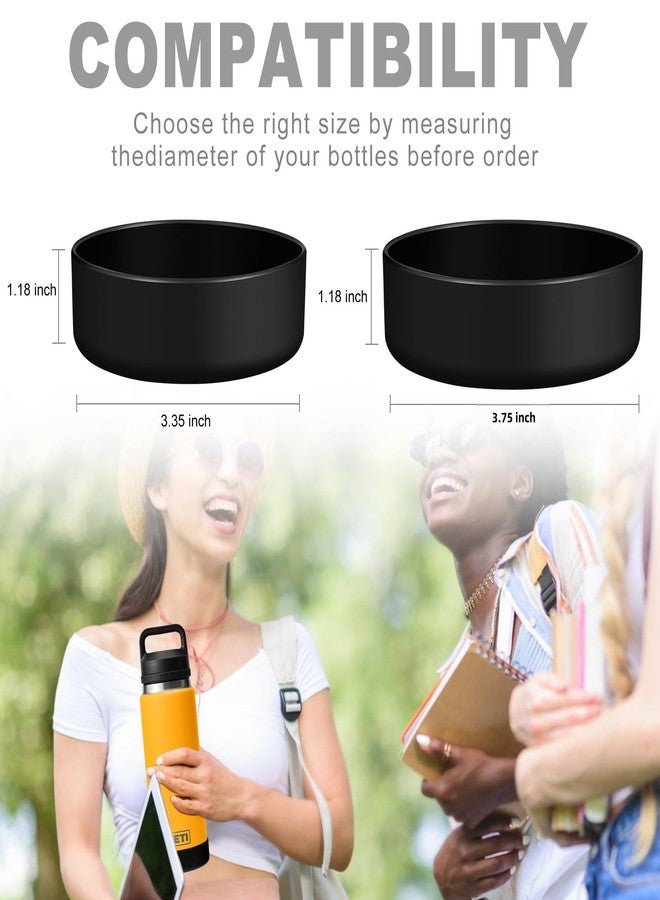 VGHNQ Silicone Bottom Boot Fits YETI Rambler 36 oz Bottles, Noise-canceling Sleeve Bumper, 9.5 cm Soft Cover Protector, Sports Water Bottle Accessories, BPA-Free and Anti-Slip, Black - Image 2