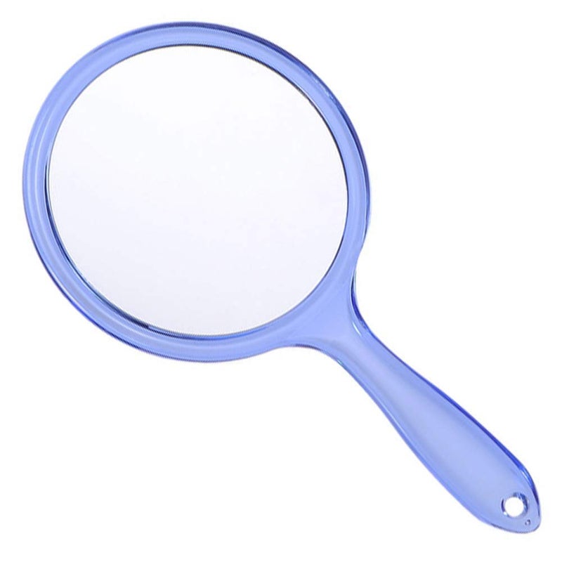 TOPYHL Makeup Hand Mirror DoubleSided 3X 1x Magnifying Large Travel Handheld Mirror Cosmetic Mirror Acrylic Clear Finish Round Mirror Blue