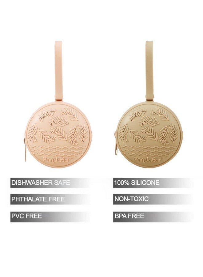 PandaEar Silicone Pacifier Holder Case for Diaper Bag, 2 Pack Baby Pacifier Case Binky Holder, Portable Pacifier Cover Pouch Organizer Bag, BPA-Free Pacifier Travel Case for Boys & Girls - Image 1