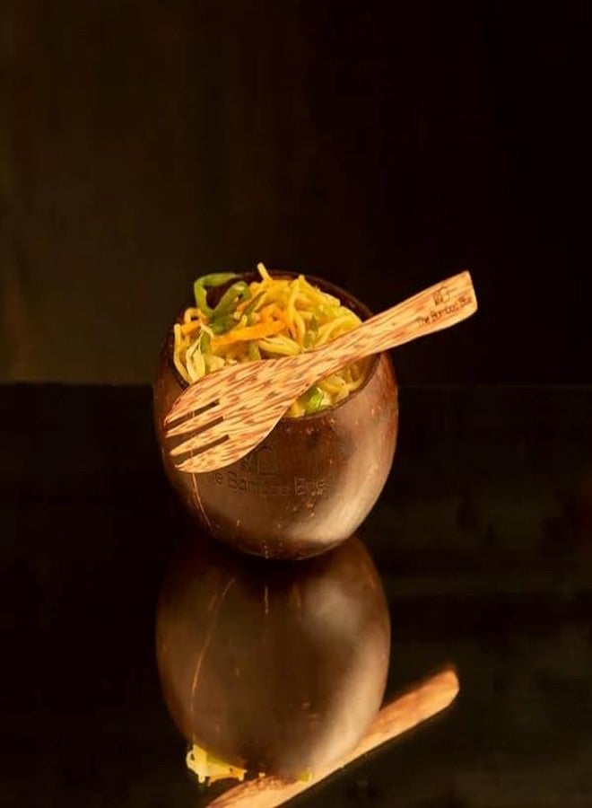 The Bamboo Bae Coconut Shell Bowl, Natural Polished, 350-400ml Capacity - Image 1