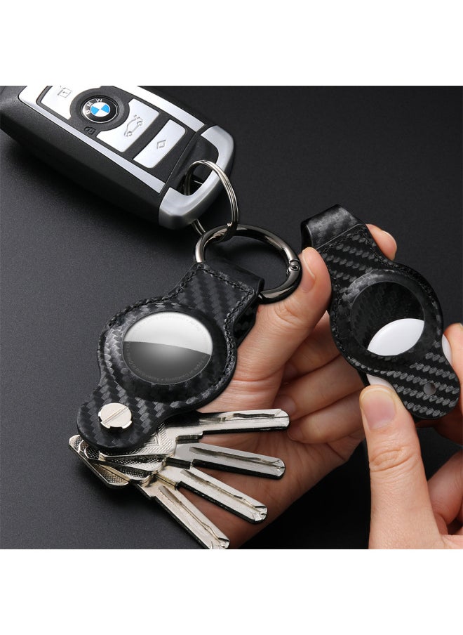 Generic - Applicable Airtag Protective Case For Apple Tracker Key Storage Bag Leather Protective Case Anti-lost Device Keychain-Color:Sports Car Style Carbon Fiber - Image 1
