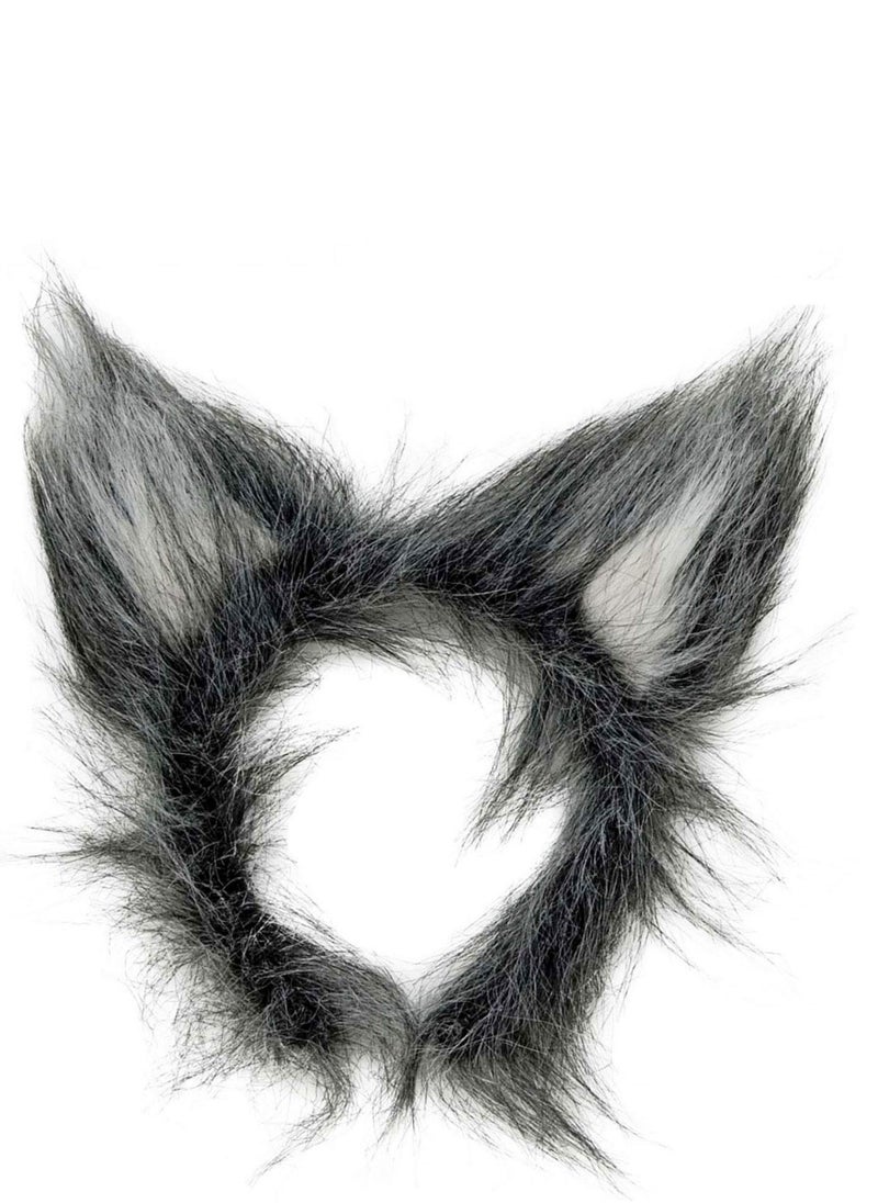 Najwa Wolf Ears Headband Plush Black/Grey Costume Accessory Werewolf Theme Party Carnival  - Image 1