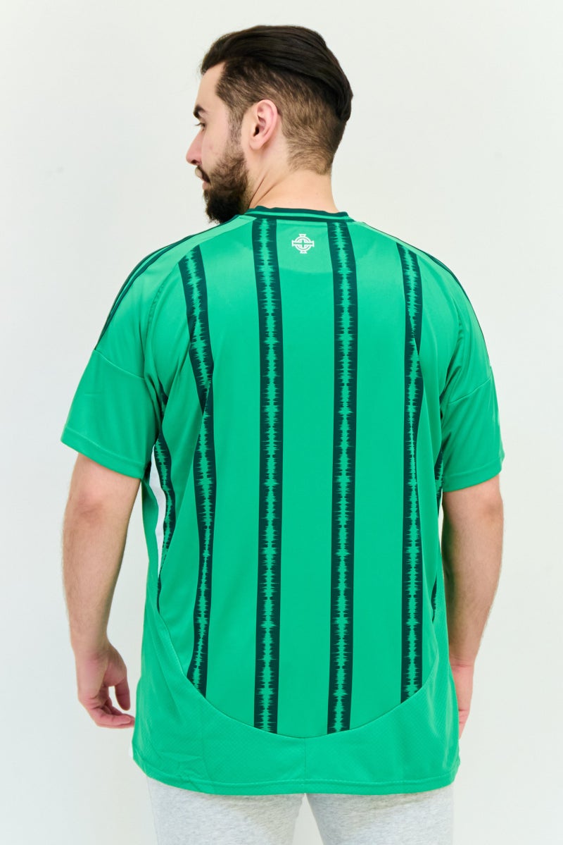 Adidas تي شيرت كرة القدم الأيرلندي للرجال بقصة ضيقة، أكمام قصيرة، أخضر - Image 4