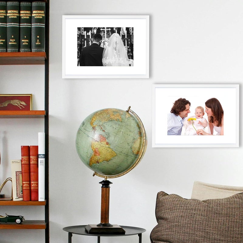 KAIWIN إطار صور KAIWIN أبيض A4 (21 × 30 سم) مجموعة من 3 مع حشوة 15 × 20 سم، إطار صور بزجاج أكريليك للتعليق والوقوف، للصور والملصقات والألغاز | إطار ملصق | إطار صور A4 مريح في القبضة - Image 3