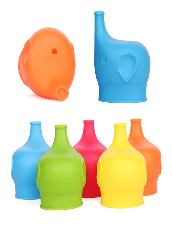 Veagins 3 Pack Silicone Sippy Cup Lids, Stretches to Cover Kids Cups or Toddler Cups into Soft Spout Sippy Cups, Spill Proof Silicone Lids for Cups - Image 4
