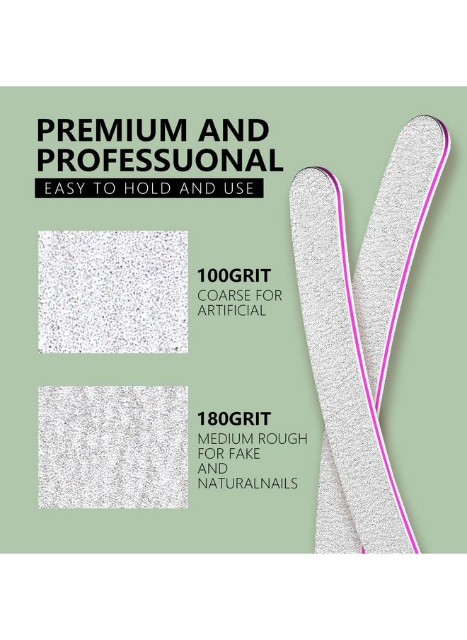 HNYYZL Nail Files,10 Pcs 100/180 Nail Files For Natural Nails,Emery Boards For Nails,Fingernail Files,Acrylic Nail File,Professional Nail File (Half Moon)  - Image 3