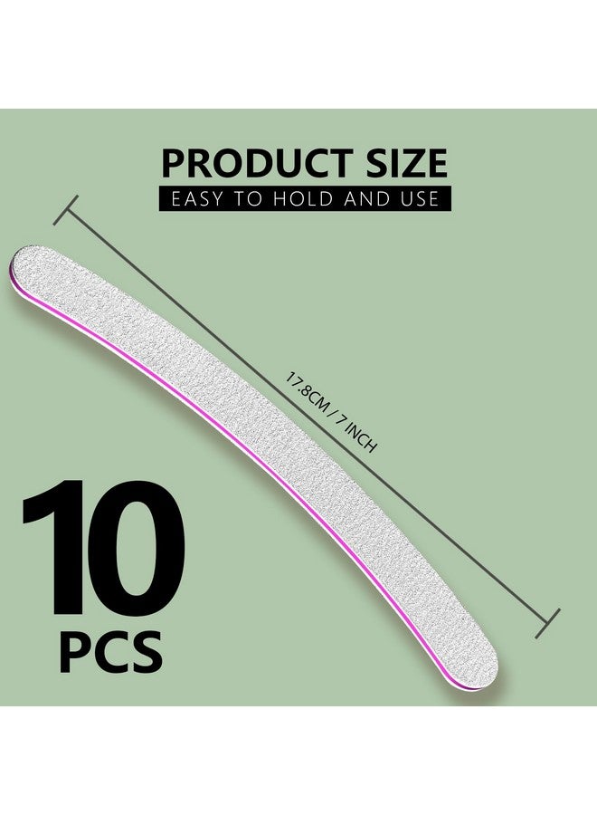 HNYYZL Nail Files,10 Pcs 100/180 Nail Files For Natural Nails,Emery Boards For Nails,Fingernail Files,Acrylic Nail File,Professional Nail File (Half Moon)  - Image 2