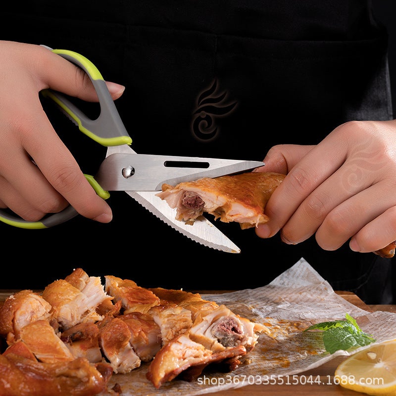 Chicken Bone Scissors Kitchen Multifunctional Room Scissors Stainless Steel Multifunctional Household Scissors Food Scissors Barbecue Scissors Sale - Image 2