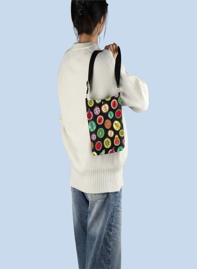 MNIGIU Funny Feminine Fruit Gift Fruit Vagina Crossbody Bag Vulva Fruit Gift Sliced Fruit Gift OBGYN Gift For Feminist (Fruit Black) - Image 4