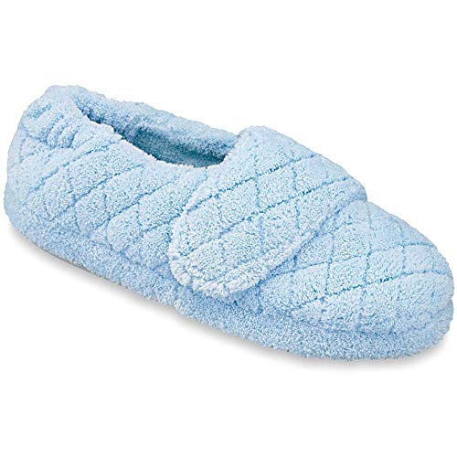 Acorn Women's Adjustable Spa Wrap Slipper, Powder Blue, 8-9 - Image 3