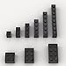 YUJHITP 100 Piece Black Bricks Bulk Assortment Pack 9 Size Black Classic Building Blocks Bricks Compatible with Lego Parts and PiecesColor Black - Image 2