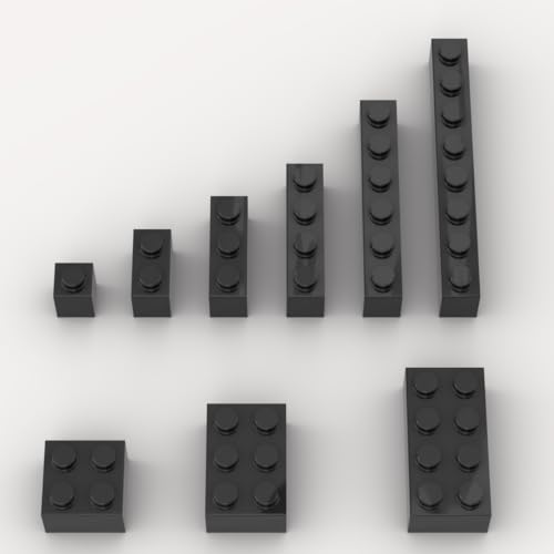 YUJHITP 100 Piece Black Bricks Bulk Assortment Pack 9 Size Black Classic Building Blocks Bricks Compatible with Lego Parts and PiecesColor Black - Image 1