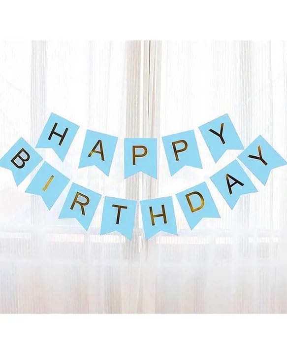 SOI Birthday Decoration Items for Boys (Pack of 34) | Blue Birthday Decoration Items | Blue White Balloons For Decoration | Birthday Decorations for Husband - Image 4