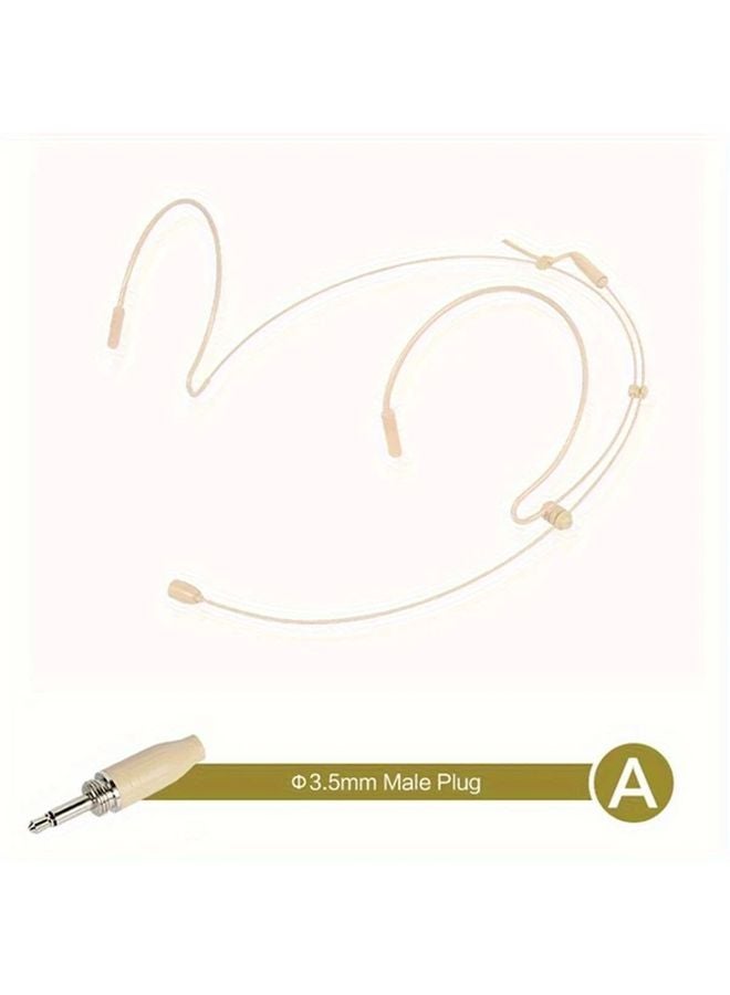 Light Beige USB Headset With Microphone Wide Angle Condenser Mic For Streaming Podcasting - Image 1