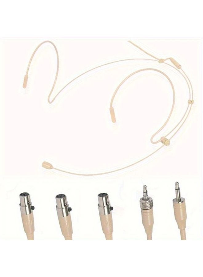 Light Beige USB Headset With Microphone Wide Angle Condenser Mic For Streaming Podcasting - Image 2
