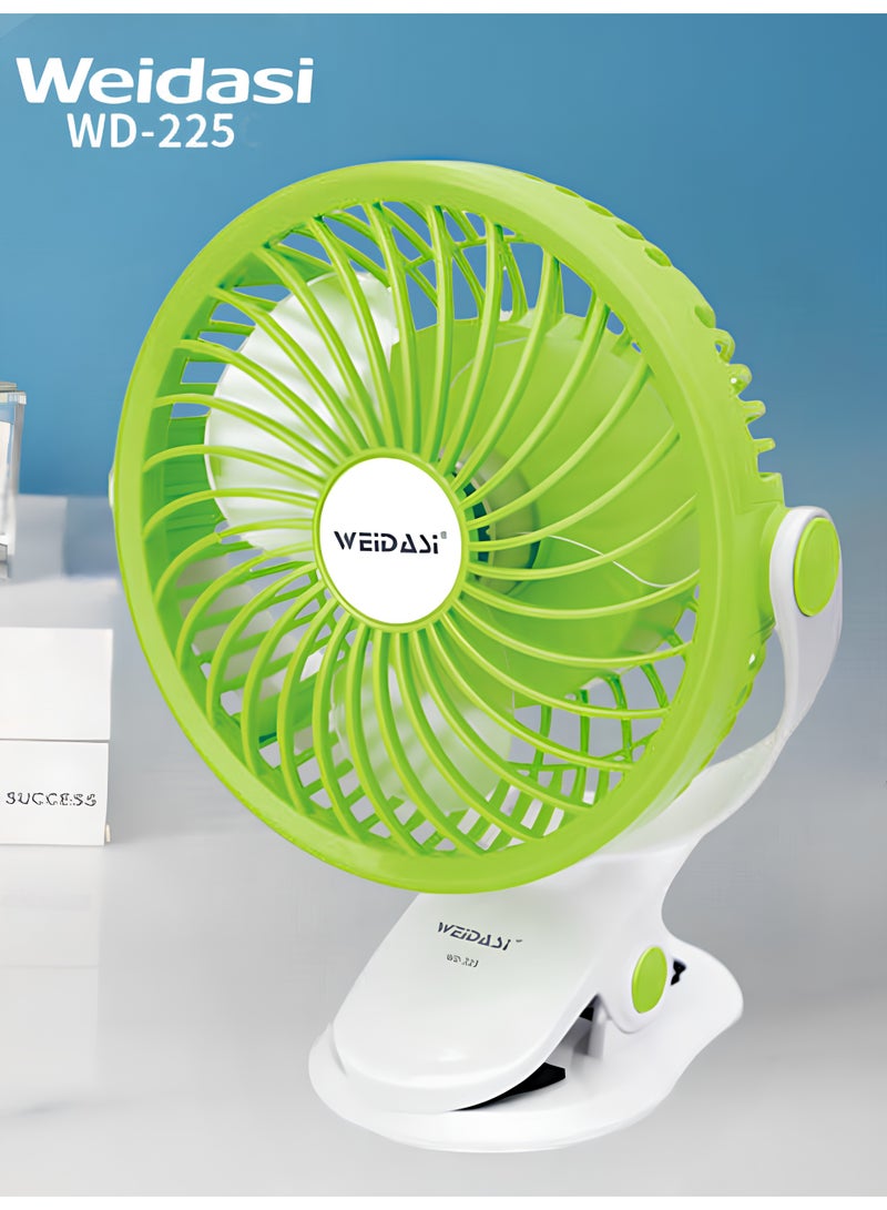 WEIDASI Rechargeable Fan – 7.5-Inch Portable Clip Fan with 2600 RPM Speed & 360° Rotation,WD-225 - Image 1