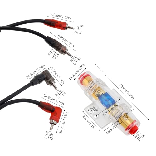 DriSentri 1 Set 8 Gauge Car Audio Amplifier Wiring Kit with Fuse Suit Subwoofer Power Amplifier AMP Installation Cable Kit - Image 3