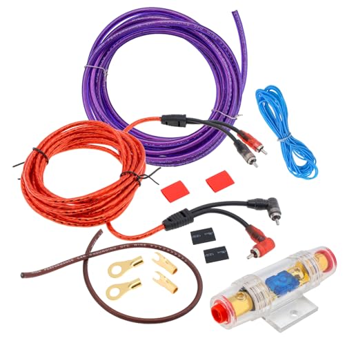 DriSentri 1 Set 8 Gauge Car Audio Amplifier Wiring Kit with Fuse Suit Subwoofer Power Amplifier AMP Installation Cable Kit - Image 2
