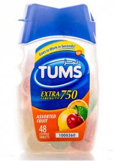 TUMS Extra Strength Heartburn Relief Chewable Antacid Tablets, Fruit  - Image 3