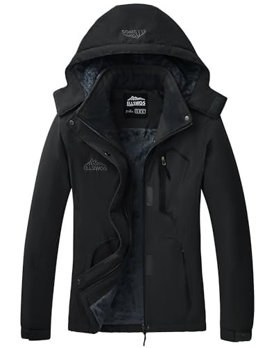 ELLSWOS Womens Winter Coats Waterproof Ski Jacket Warm Snow Jackets Windproof Windbreaker Hooded Raincoat - Image 1
