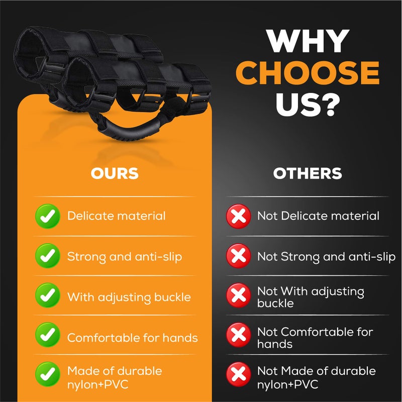 ORYX AUTO Roll Bar Grab Handles 2 Pack for ATV, UTV, 1987-2021 Jeep Wrangler CJ YJ TJ LJ JK JL - Premium Quality Roll Bar Accessories - Image 5