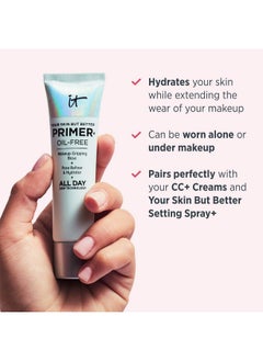 IT COSMETICS IT Cosmetics Your Skin But Better Makeup Primer+ - Extends Makeup Wear, Hydrates Skin, Refines the Look of Pores - With Glycerin, Bark Extract & Ginger Root Extract - Oil-Free Formula - 1 fl oz  - Image 4