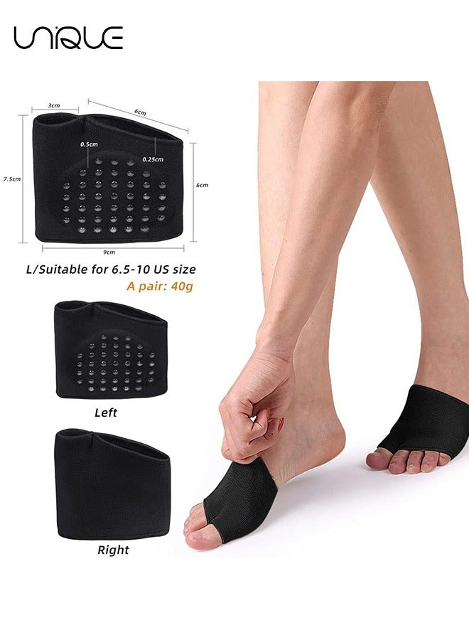 يونيك حشوات أكمام مشط القدم مع وسادات جل - 2 قطعة - كرة سفلية فورية لدعم القدم لتخفيف الآلام - حشوة ناعمة - مساعدة ألم مشط القدم ، ورم عصبي ، التهاب السمسم ، نعل رجالي ، نساء (أسود ، L) - Image 2