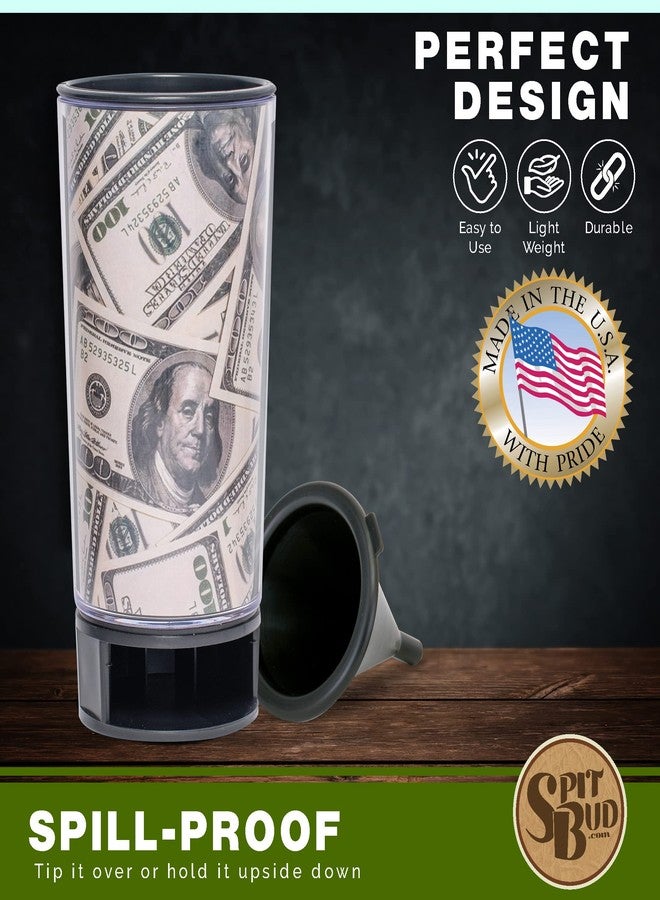 Spit Bud Franklins by Spit Bud - The Ultimate Spittoon for Chew - Portable Dip & Snuff Cup with Lid, Pop Tab, Spill-Proof Funnel, Can Cutter & Holder - Fit in Cup Holders - Holds 8oz - Made in USA - Image 5