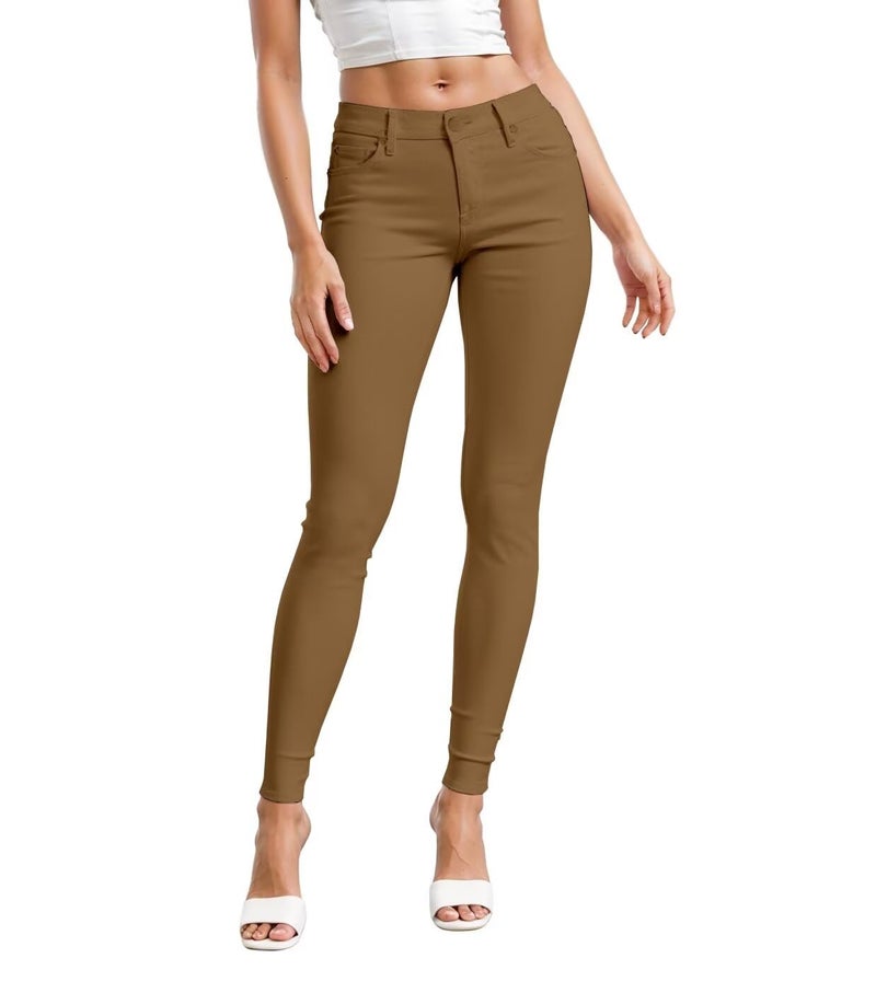 Hybrid & Company Hybrid Company Womens Hyper Ultra Stretch Comfy Skinny Leg Work Casual Pants P44876SK Tobacco L