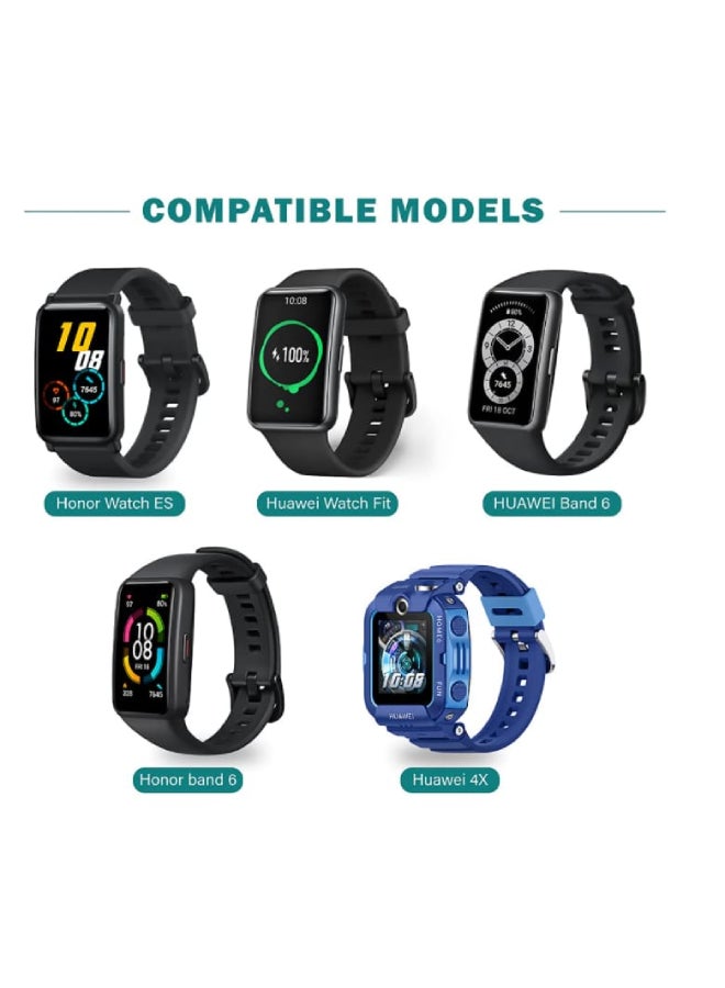 2-Piece Charging Cable for Huawei Watch Fit / Watch mini / Huawei Band 6 / Huawei Band 7 / HONOR Band 6 / Honor Watch ES Black/White - Image 2
