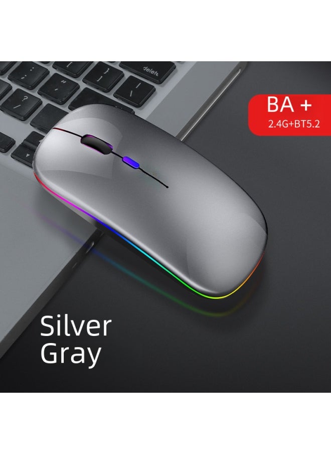Generic Bluetooth Dual-mode Wireless Mouse Charging Silent Power Display Office Gaming Glowing Mouse For Digital Computer Use-Color:2.4g Single Mode Luminous + Power Display Extreme Edition-Rose Gold  - Image 5