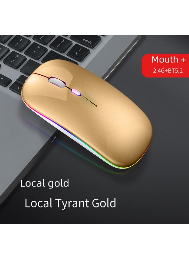 Generic Bluetooth Dual-mode Wireless Mouse Charging Silent Power Display Office Gaming Glowing Mouse For Digital Computer Use-Color:2.4g Single Mode Luminous + Power Display Extreme Edition-Rose Gold  - Image 4