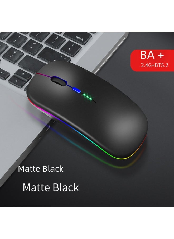 Generic Bluetooth Dual-mode Wireless Mouse Charging Silent Power Display Office Gaming Glowing Mouse For Digital Computer Use-Color:2.4g Single Mode Luminous + Power Display Extreme Edition-Rose Gold  - Image 3