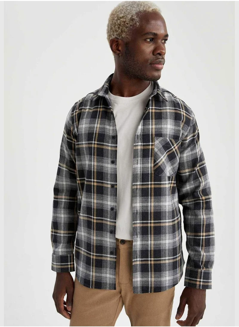 DeFacto Modern Fit Check Patterned Shirt Jacket