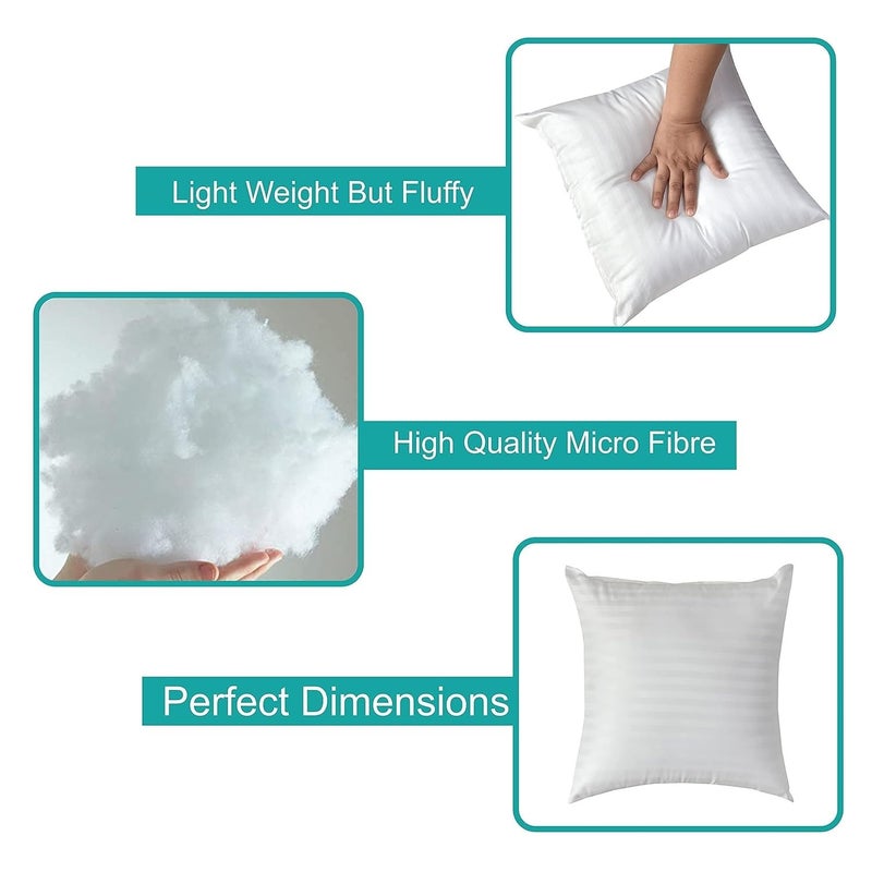 VLYSIUM وسادة صوفا فاخرة مربعة VLYSIUM Perfect Sleeper 20x20 بوصة من ألياف البوليستر مجموعة من 4 (بيضاء) - Image 5