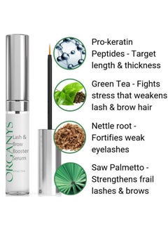 Organys Lash & Brow Booster Serum Gives You Longer Fuller Thicker Looking Eyelashes & Eyebrows. Bestselling Conditioner Stimulates The Appearance Of Growth & Regrowth. Natural Eye Lash Oil Free Enhancer  - Image 5