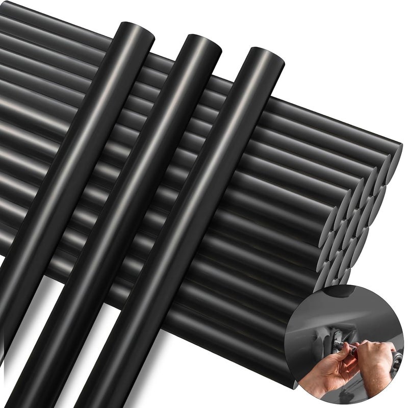 CroBlissful 40 Pcs Paintless Dent Repair Glue Sticks PDR Glue Hot Sticks Paintless Dent Repair Tool for Car Restoration Remover Tool Set (Black) - Image 1