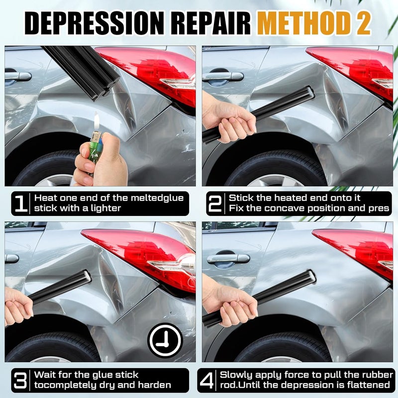 CroBlissful 40 Pcs Paintless Dent Repair Glue Sticks PDR Glue Hot Sticks Paintless Dent Repair Tool for Car Restoration Remover Tool Set (Black) - Image 4