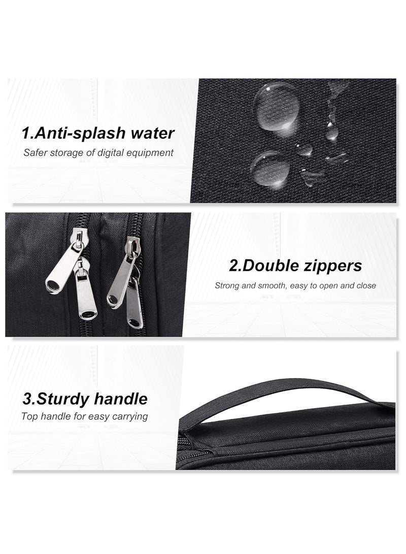 Electronic Bag Travel Cable Accessories Bag Waterproof Double Layer Electronics Organizer Portable Storage Case for Cable, Cord, Charger, Phone, Adapter, Power Bank, Kindle, Hard Drives  - Image 5