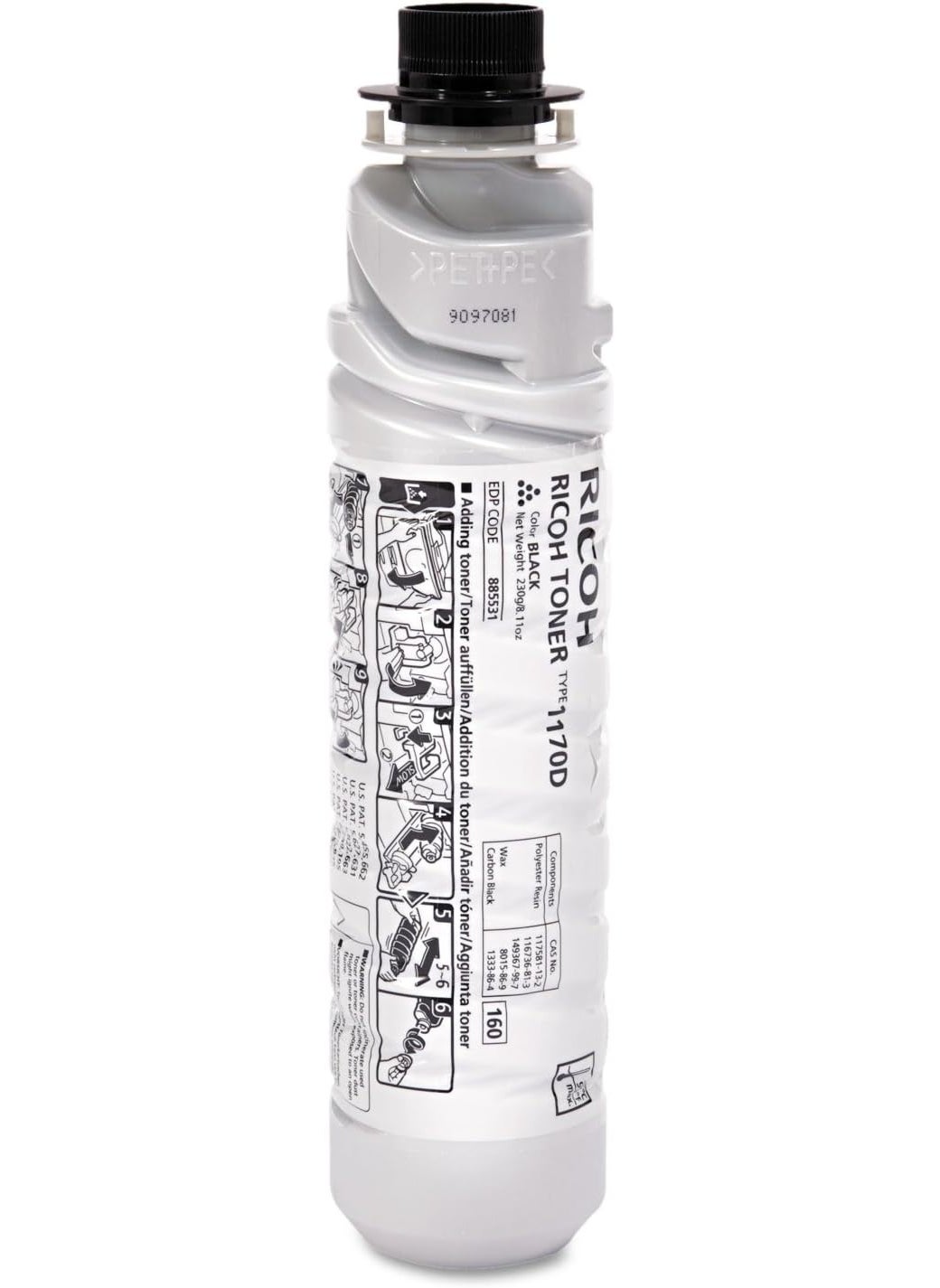 RICOH - Ricoh 841718 (885531) Type 1170D/S15/LD015 Black Toner for Aficio 1515/1515f/1515mf, mp161/161f/161spf, mp171/ 171F/171SPF, mp201F/201SPF (7000 Yield) - Image 1