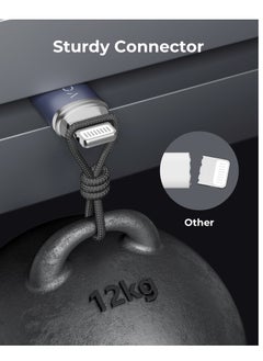VOLTME iPhone Cable USB-A to Lightning 4ft (1.2m), Double Nylon Braided, Fast Charging 3A, Zinc-Alloy Connector, Compatible with iPhone 14/13/12 Pro Max/12/11 Pro/X/XS/XR/8 Plus, iPad, iPod, Durable Tangle-Free Cord, High-Speed Data Sync, Apple Charger Cable (Blue)  - Image 4